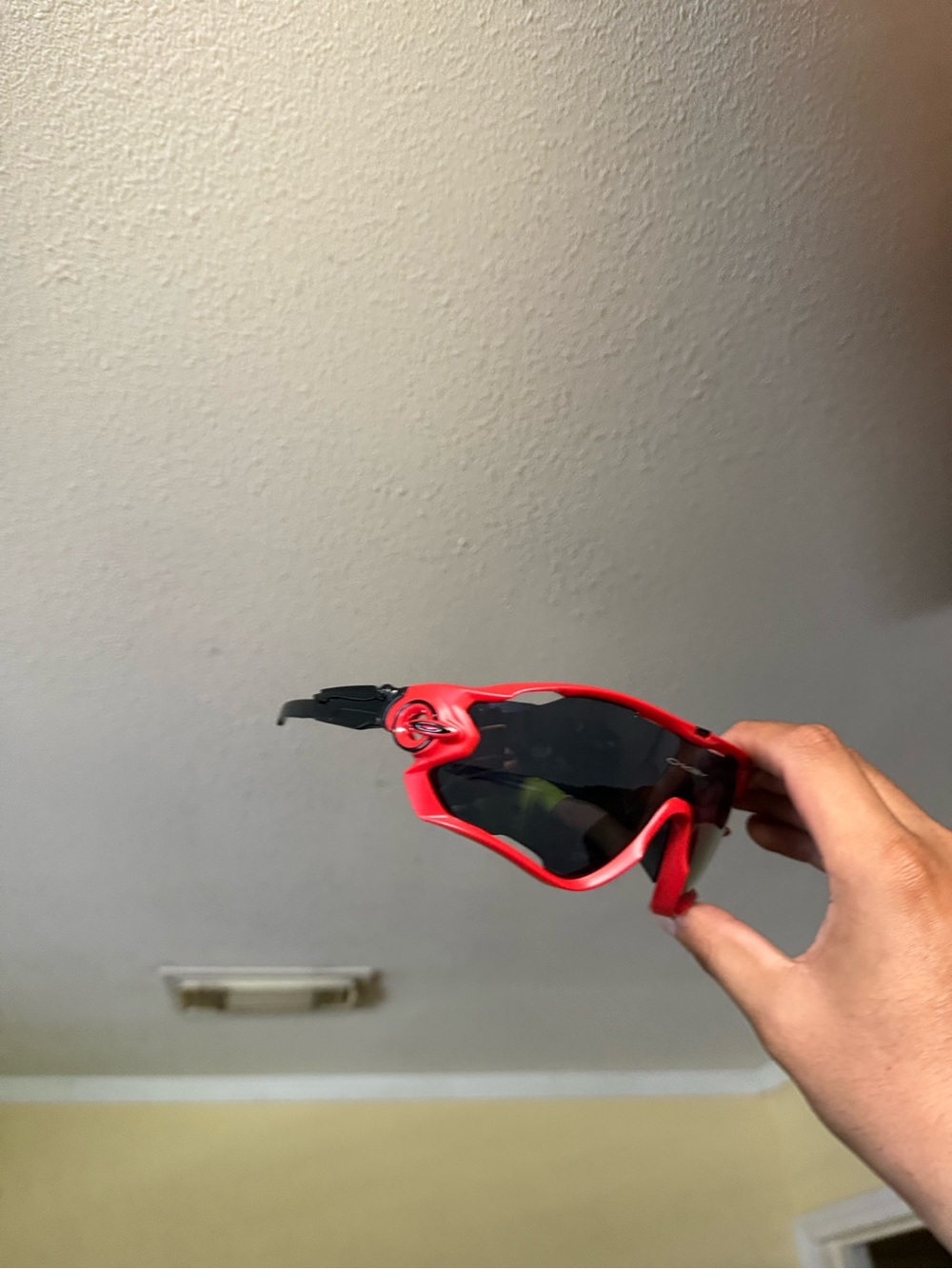 Red Sport Sunglasses with Black Lenses Oakley